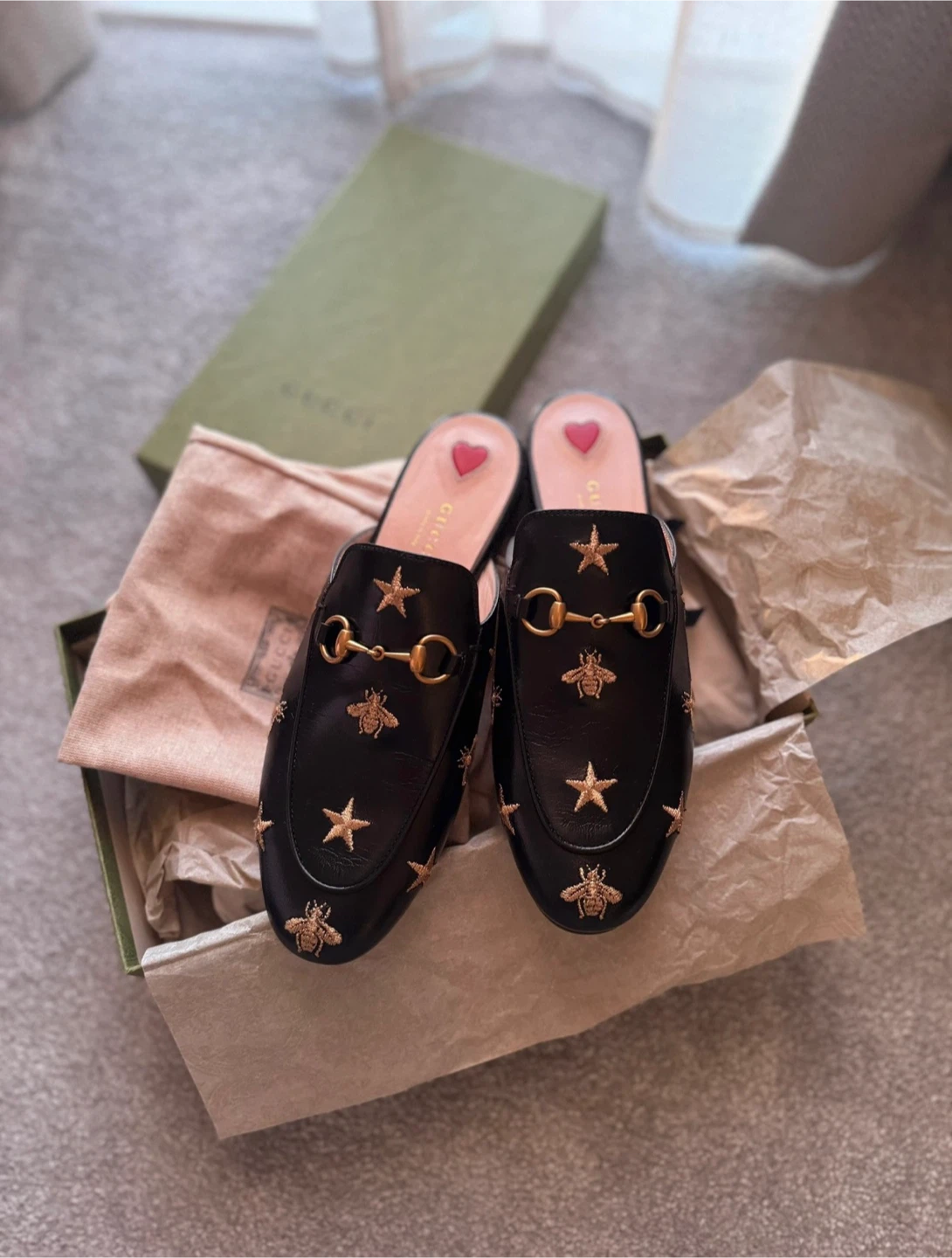 Authentic Gucci Bee and Star Mules - Size 38 - photo 3