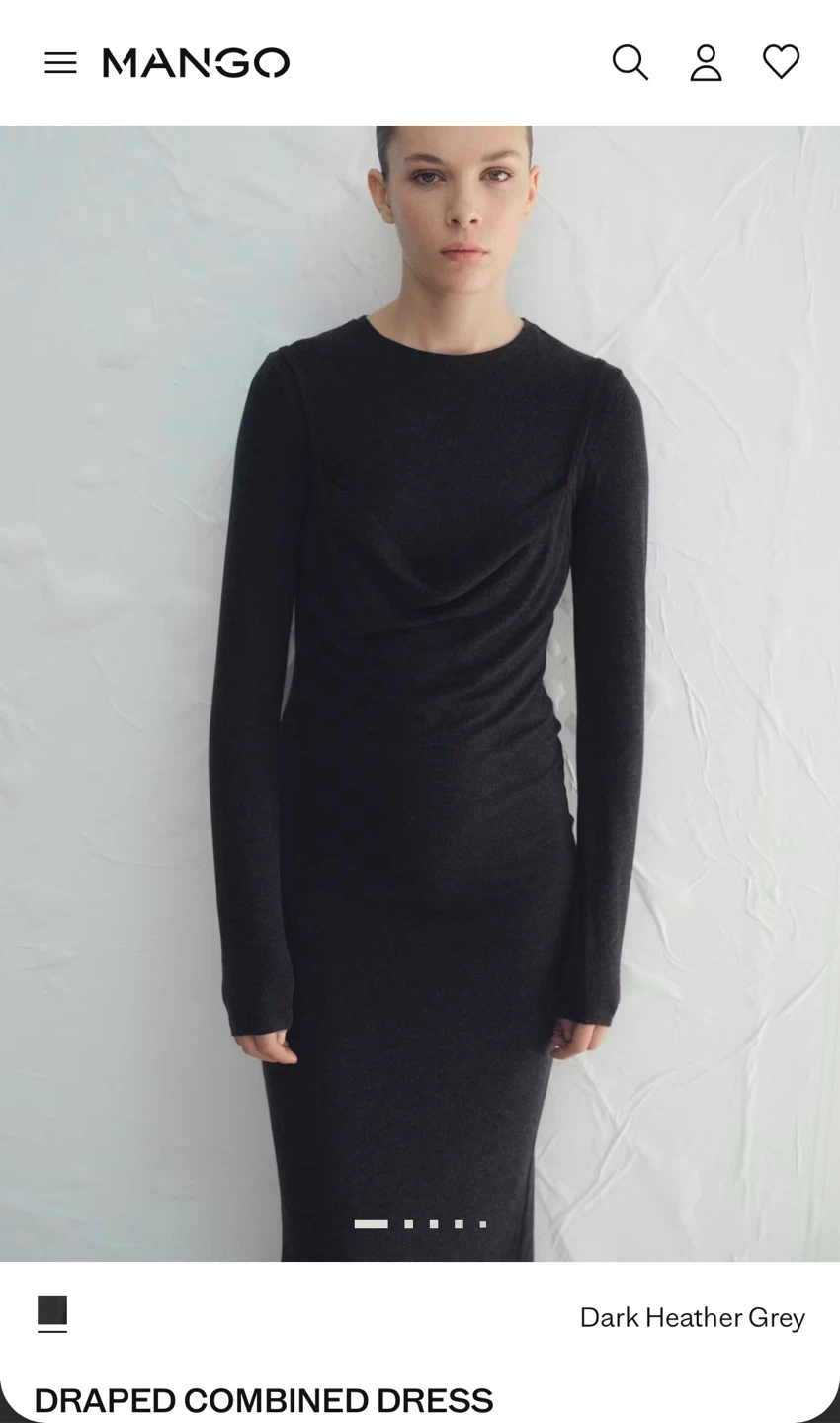 Mango Draped Combined Dress - XS
