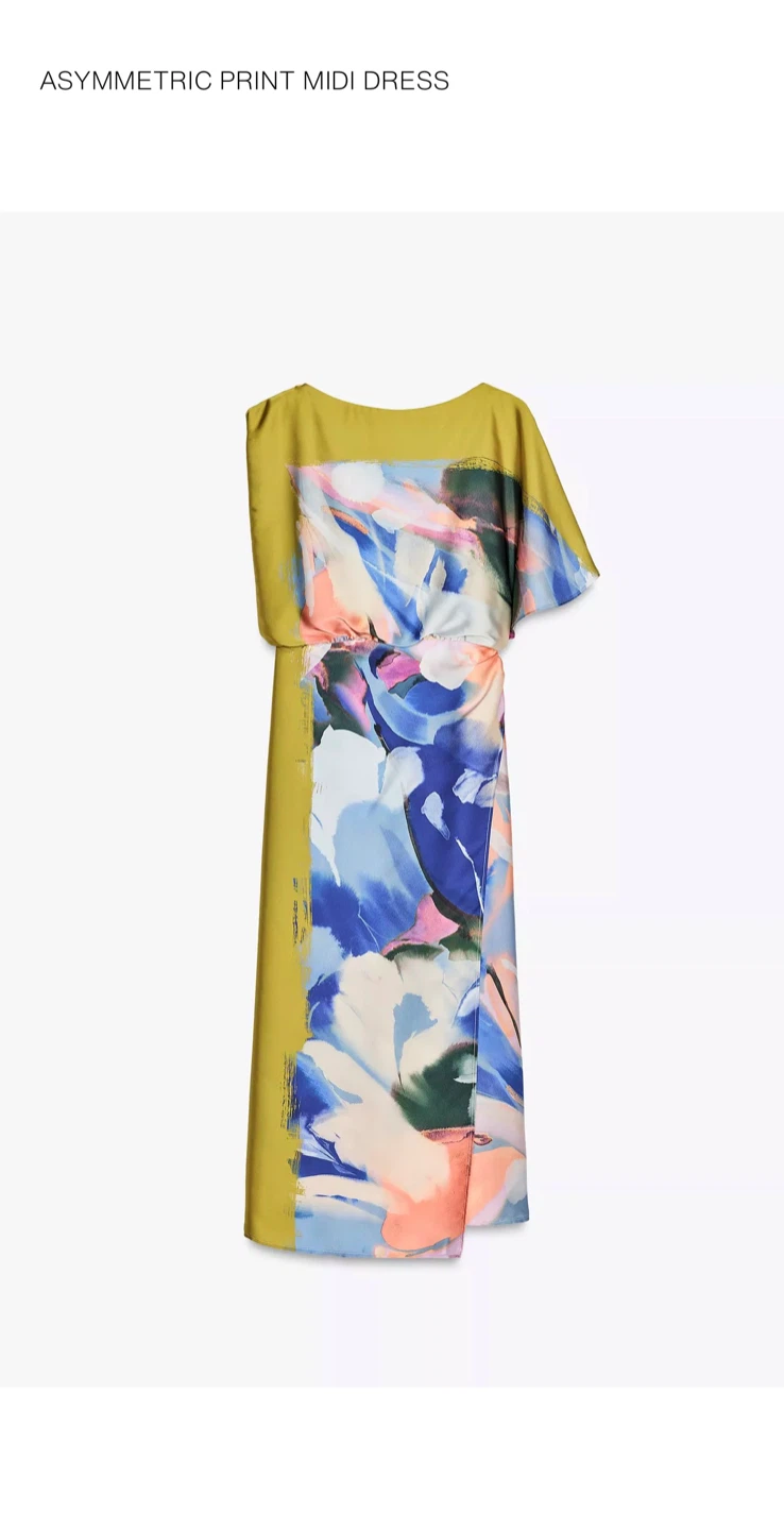 Zara Asymmetric Print Midi Dress - photo 2