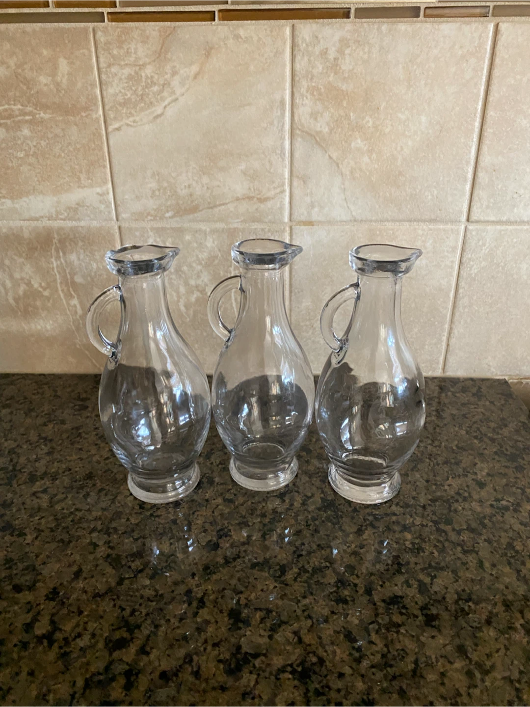 Set of 3 Clear Glass Cruets - photo 2
