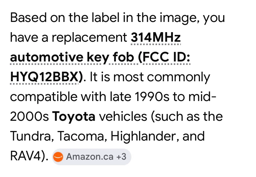 Keyless2Go Toyota Replacement Remote Key Fob - photo 3