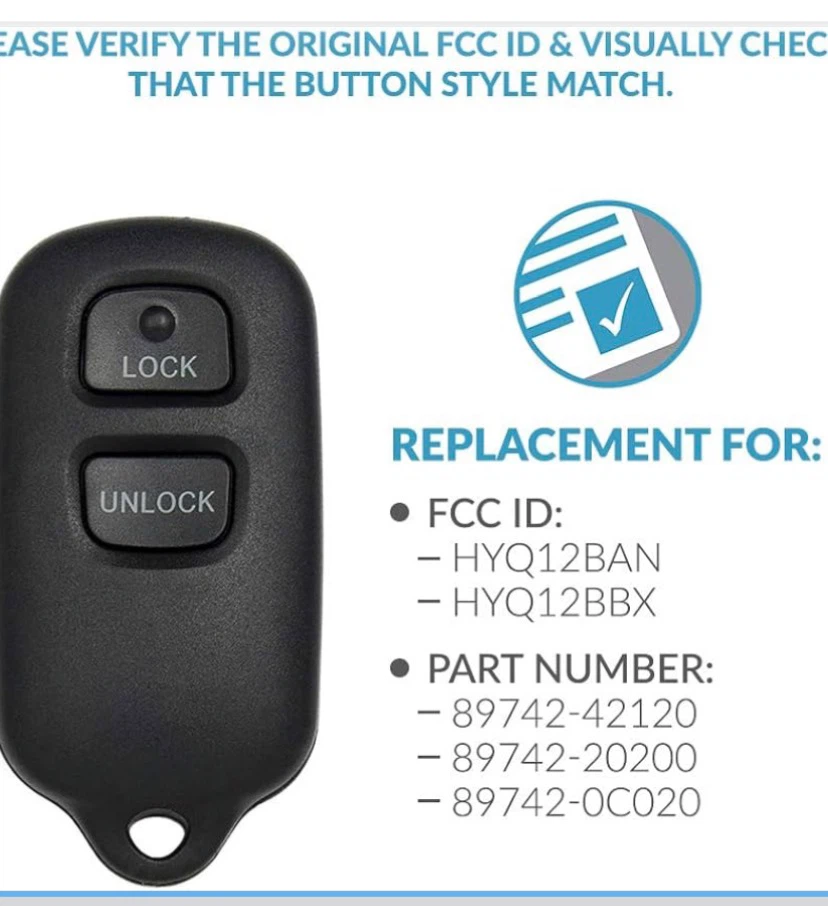 Keyless2Go Toyota Replacement Remote Key Fob - photo 5