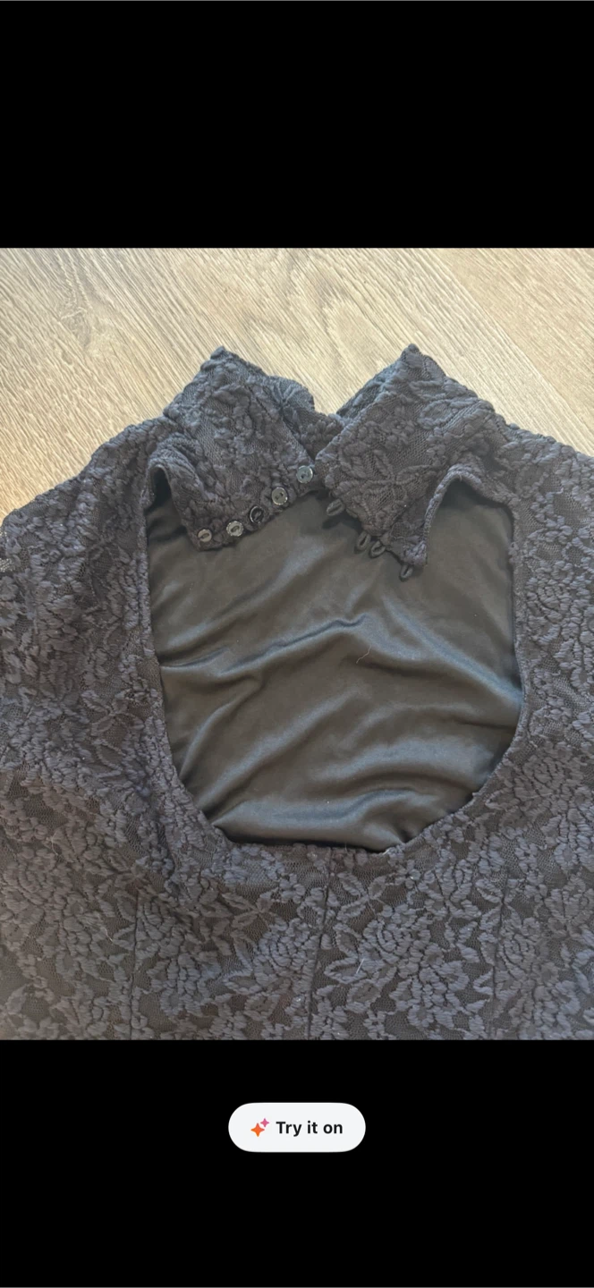 Zara -Black lace high-neck dress -medium - photo 2