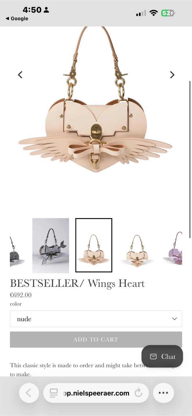 Authentic Niels Peeraer Wings Heart Bag - photo 2