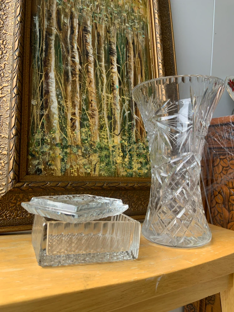 Crystal Vase and Trinket Box