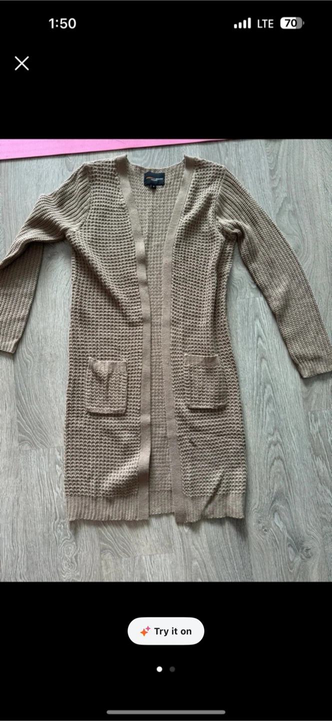 Waffle Knit Cardigan-medium
