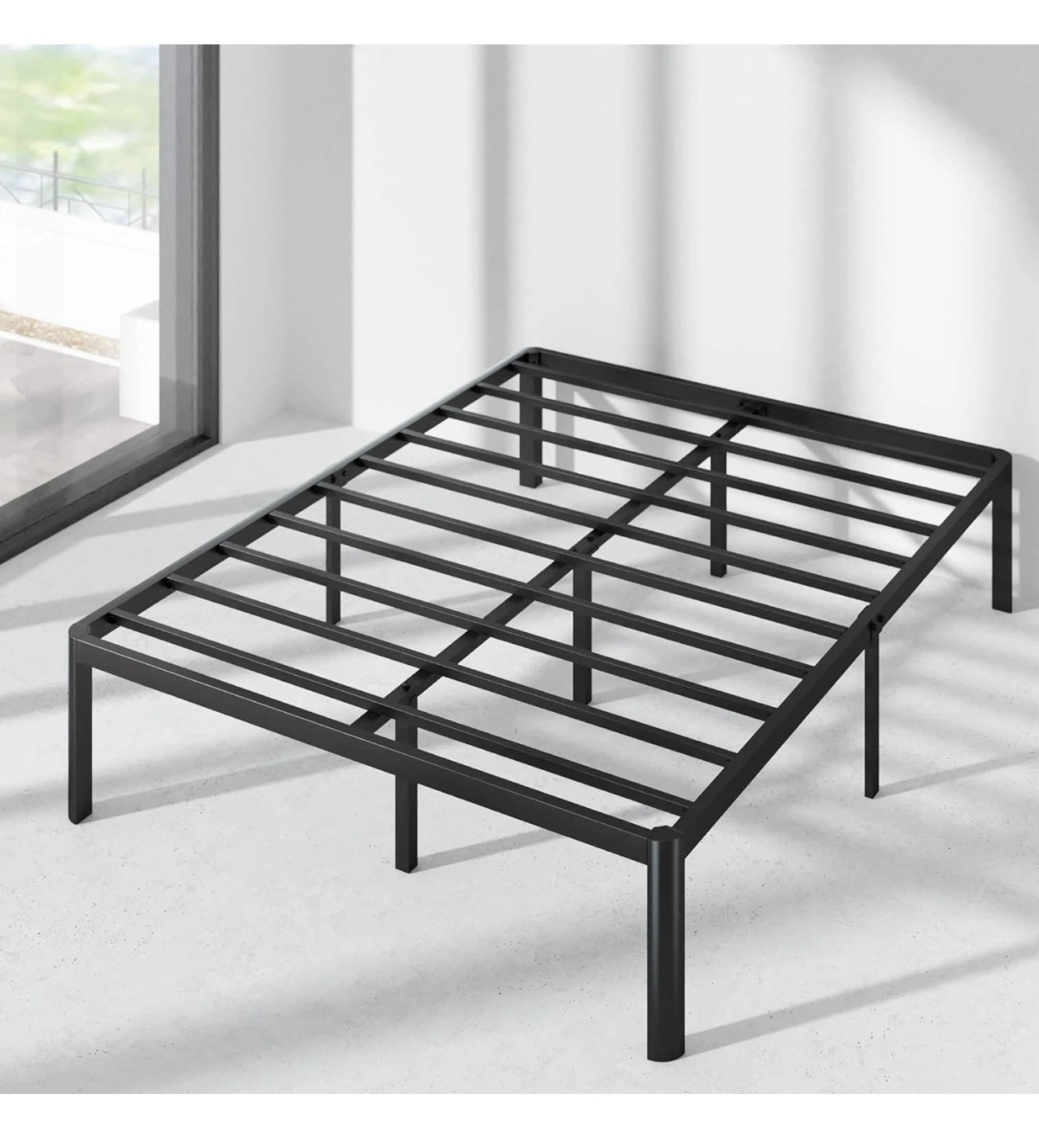 Metal queen bed frame- Underbed storage space