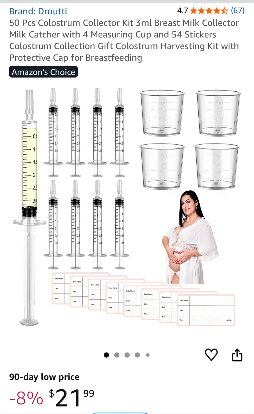 Colostrum Collector Kit and Lansinoh Lanolin