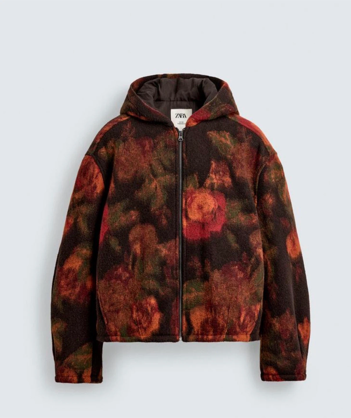 Zara Rare Floral Wool Blend Boxy Hooded Jacket Men's Large BNWT - photo 2