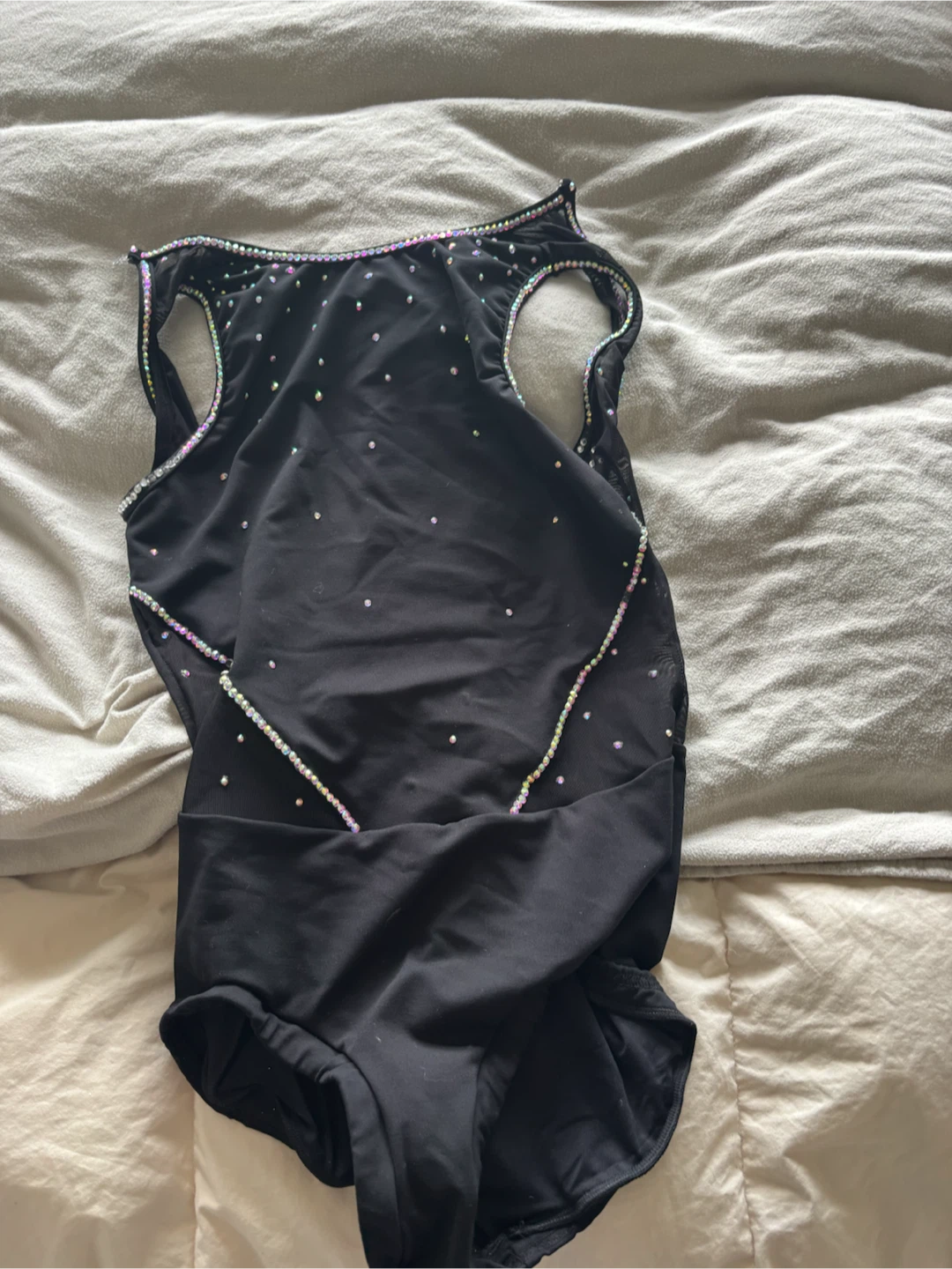 On The Dance Floor Rhinestone Leotard Black Size L
