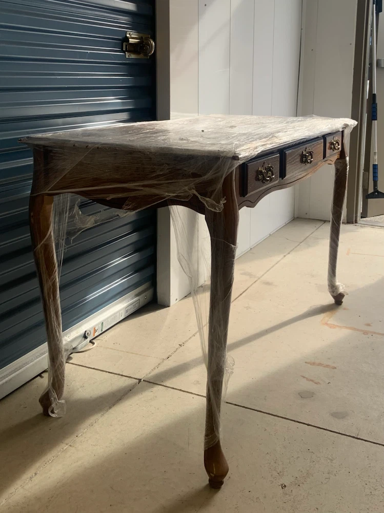 Vintage Wooden Writing Desk with Three Drawers