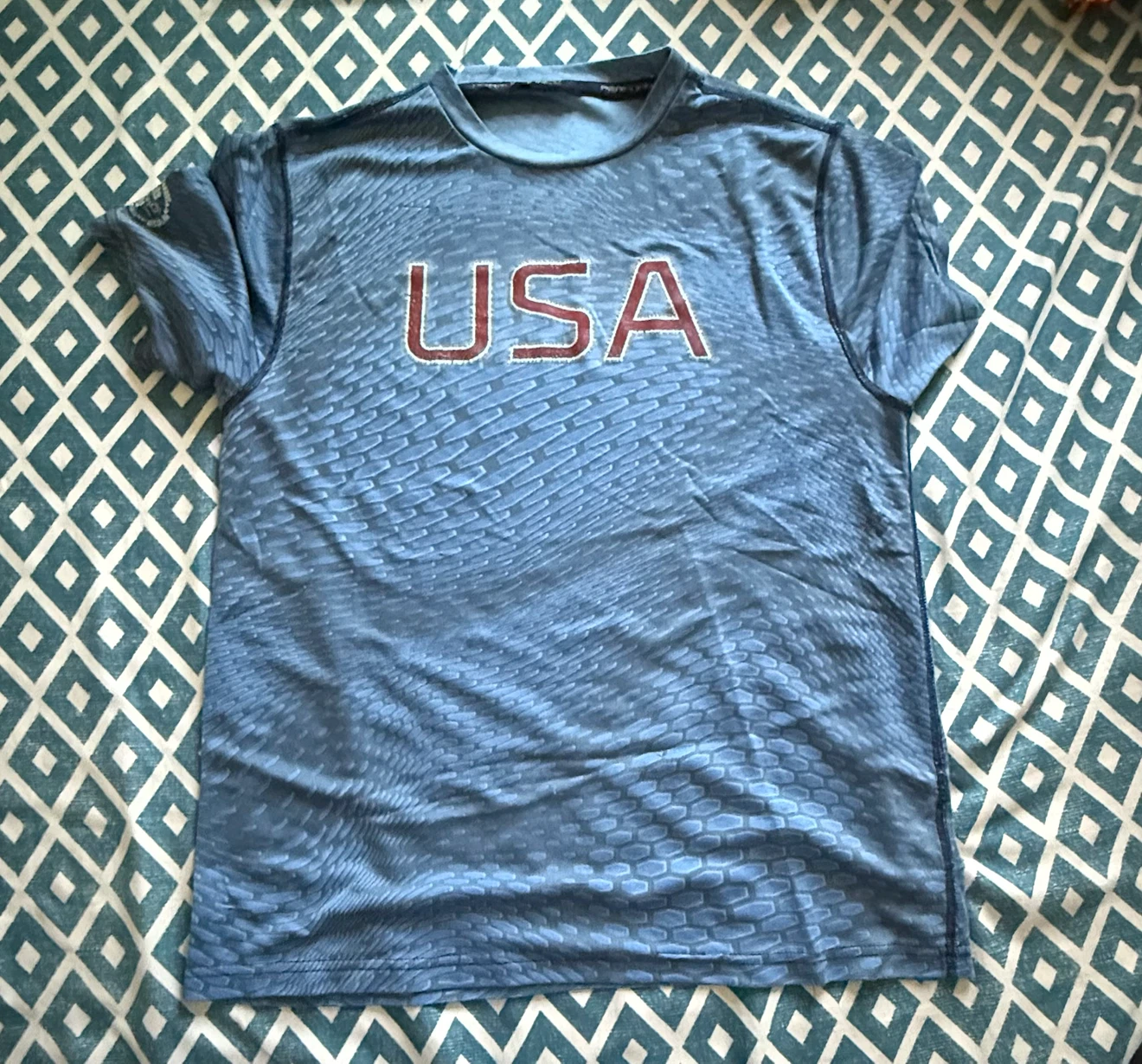 USA Blue Patterned T-Shirt