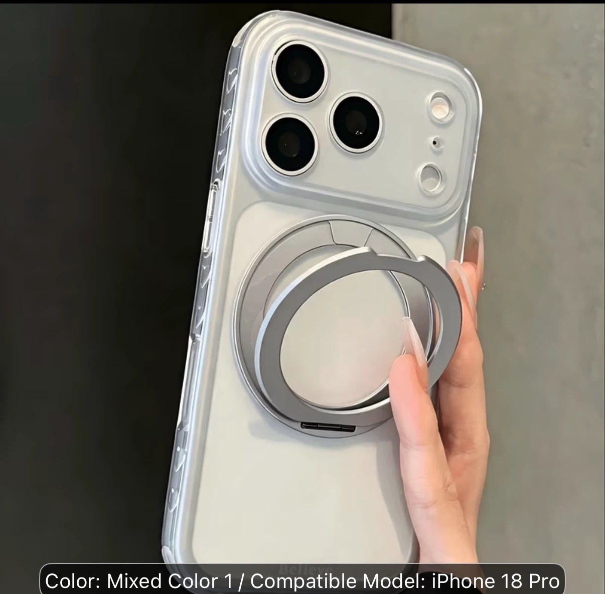 Clear Magnetic Ring Case for iPhone 18 Pro