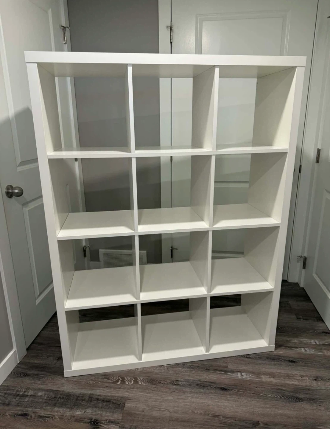 IKEA KALLAX white storage shelf 3x4