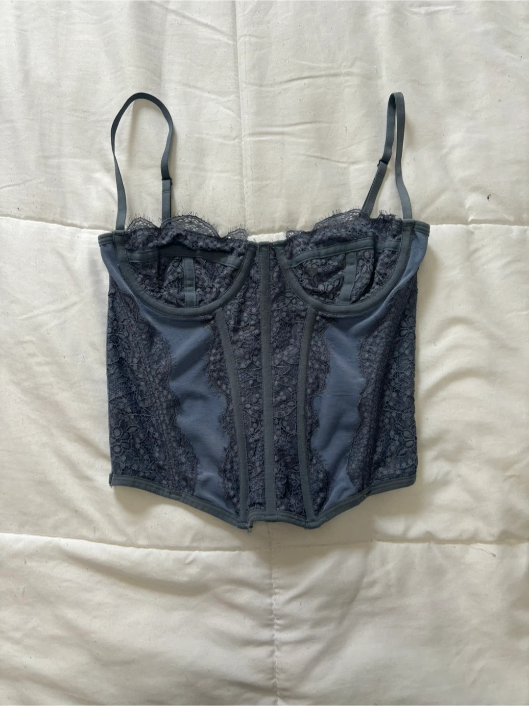 Urban Outfitters Blue Lace Corset Top