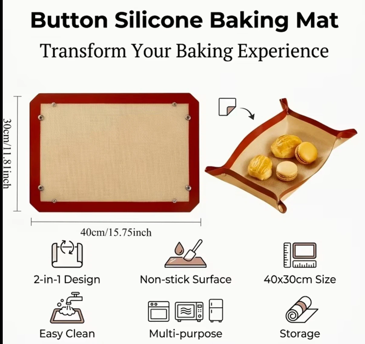 Button Silicone Baking Mat - photo 3