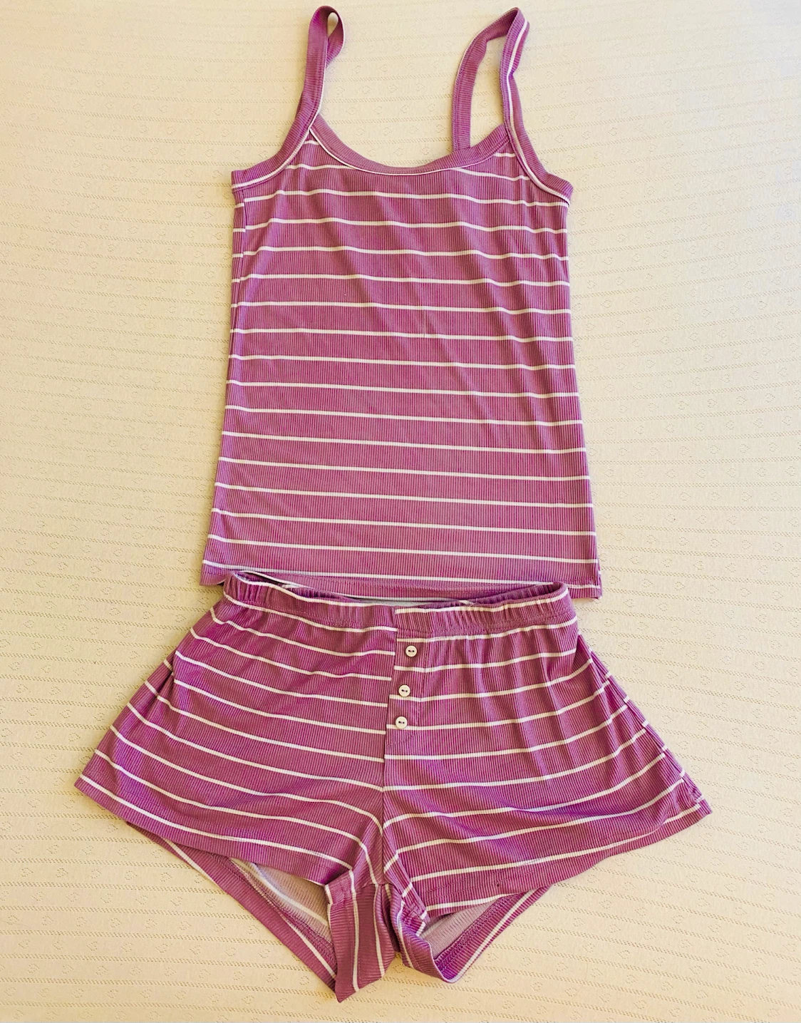 Grumpy & Gorgeous 2-Piece Purple Striped Pajama Set