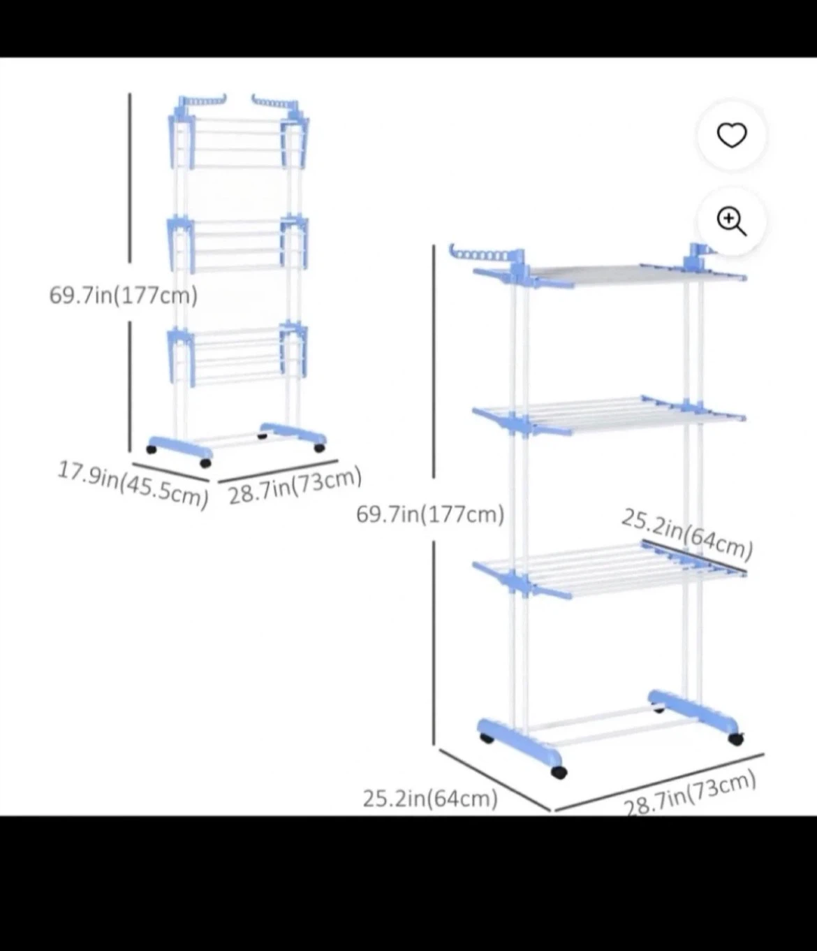 Homecom 3-Tier Clothes Drying Rack - photo 3