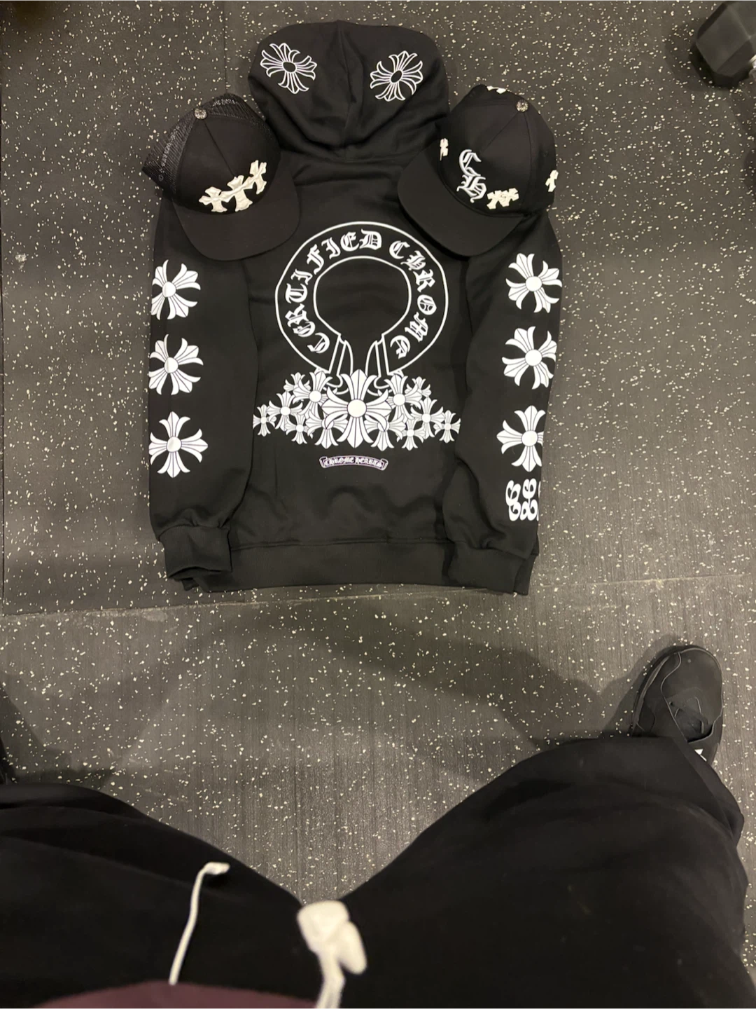 Chrome Hearts Hoodie and Two Hats Bundle - photo 2