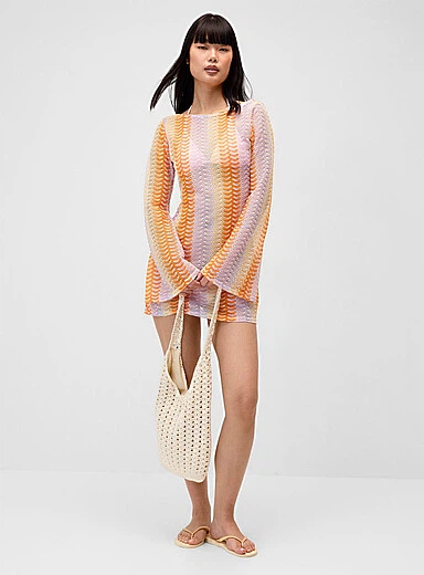NWT Twik Arrow-Stripe Crochet Dress