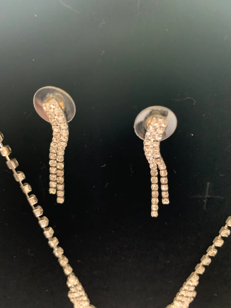 Rhinestone Necklace and Earring Set - photo 3