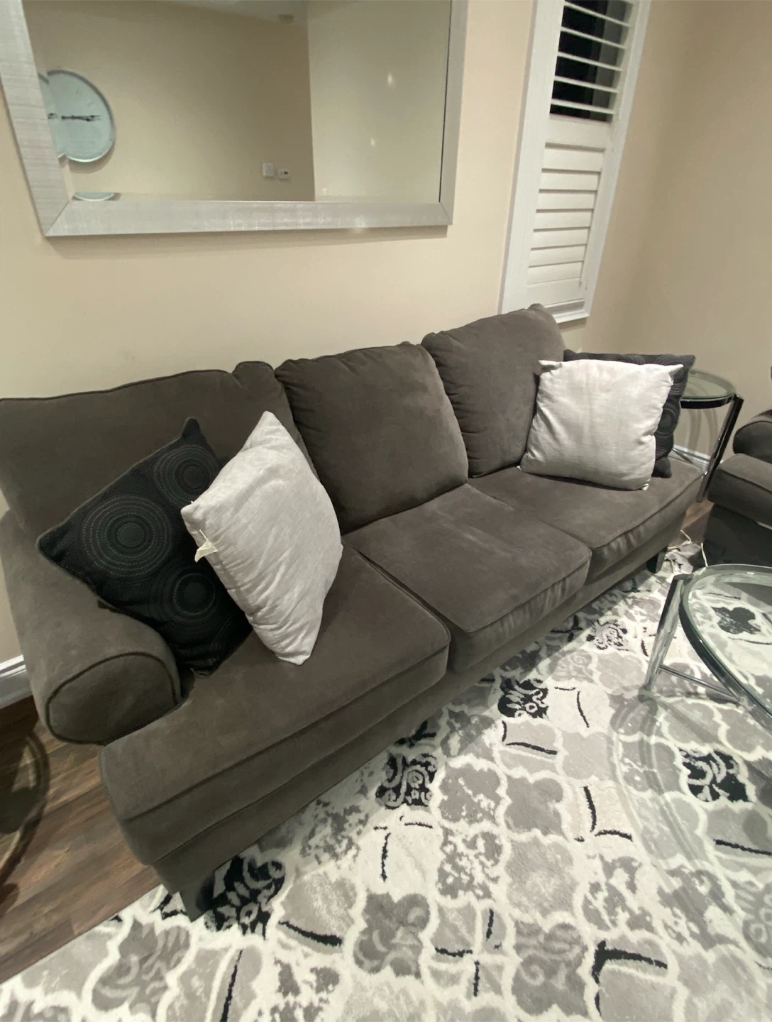 Dark Grey Three-Seater Sofa 7'X27"X88" - photo 2