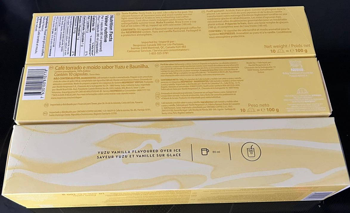 3 Yuzu Vanilla Nespresso Vertuo Pods - photo 3
