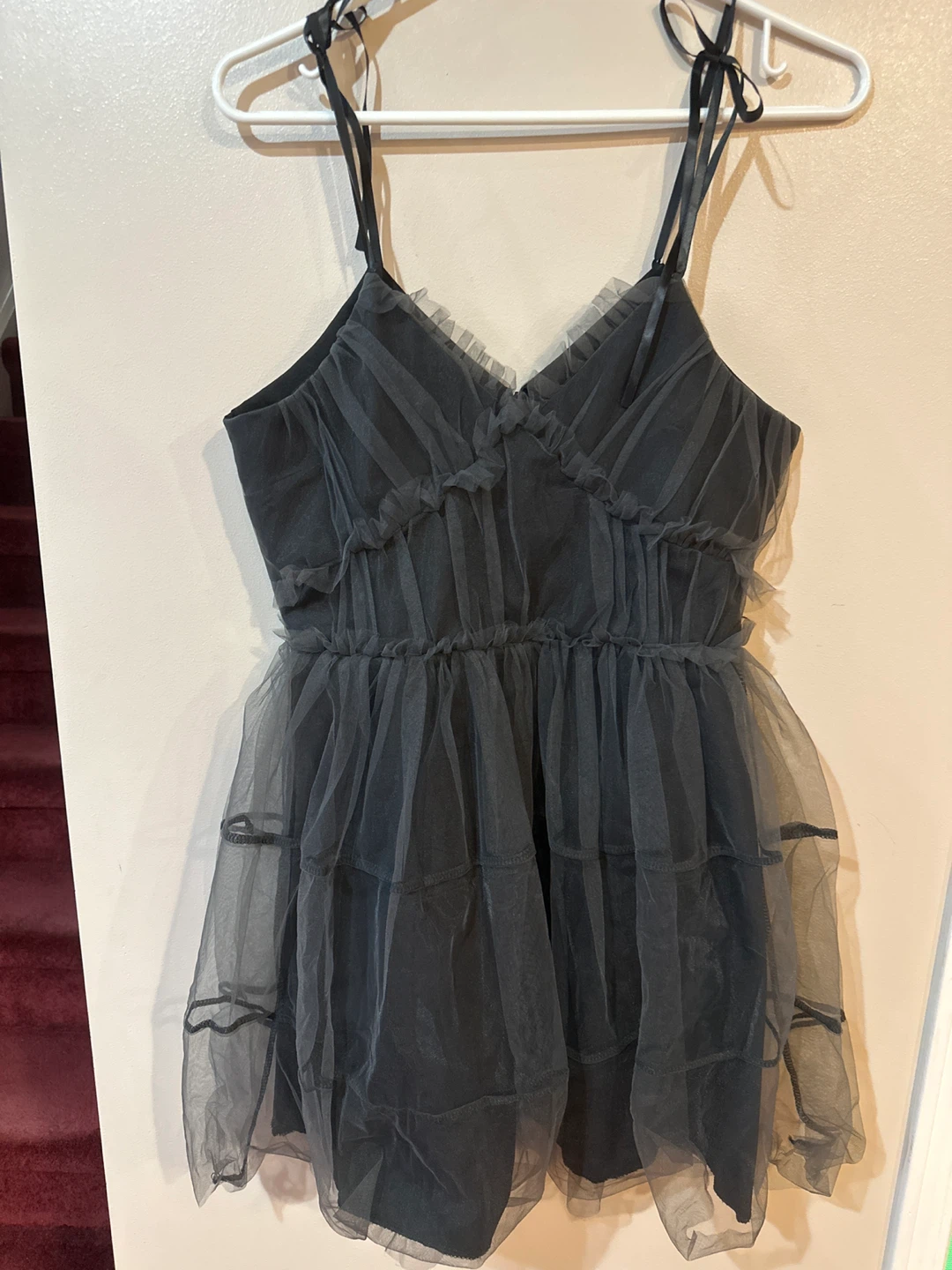 Black Tulle Layered Mini Dress