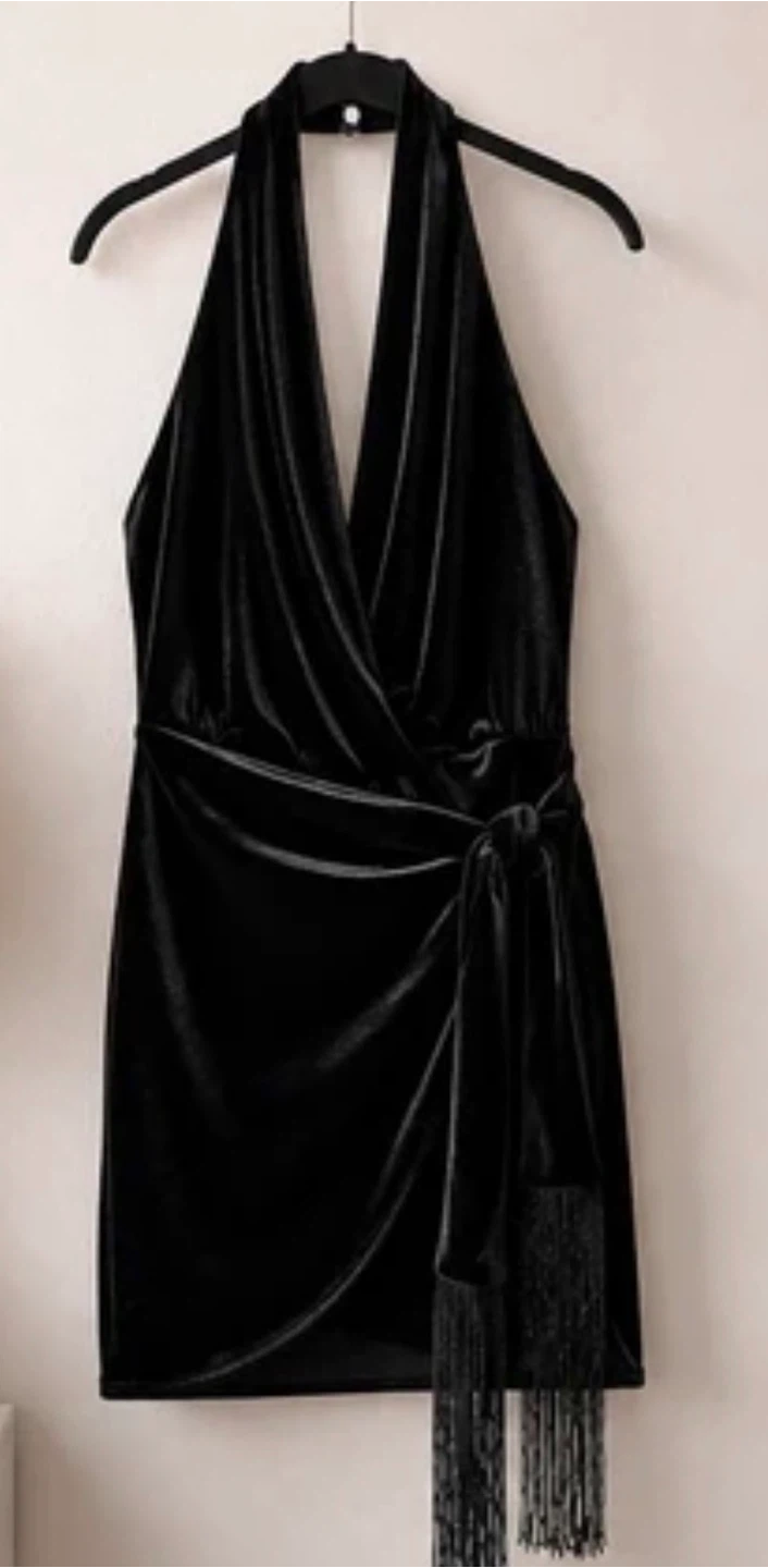 Zara Viral Green Velvet Fringe Long Vest Medium BNWOT - photo 2