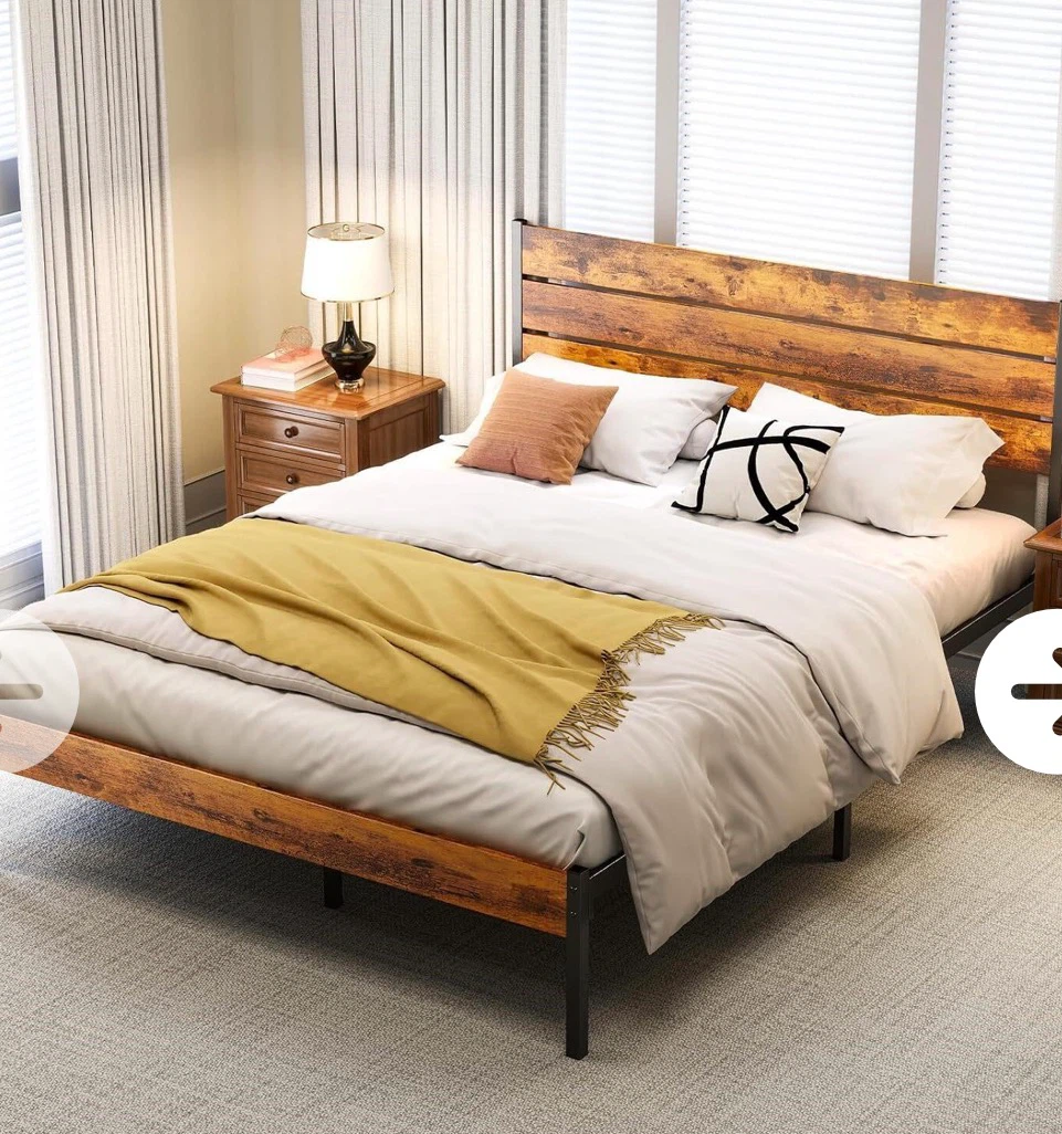 OLIXIS Full Size Bed Frame with Headboard, 800LBS - photo 2