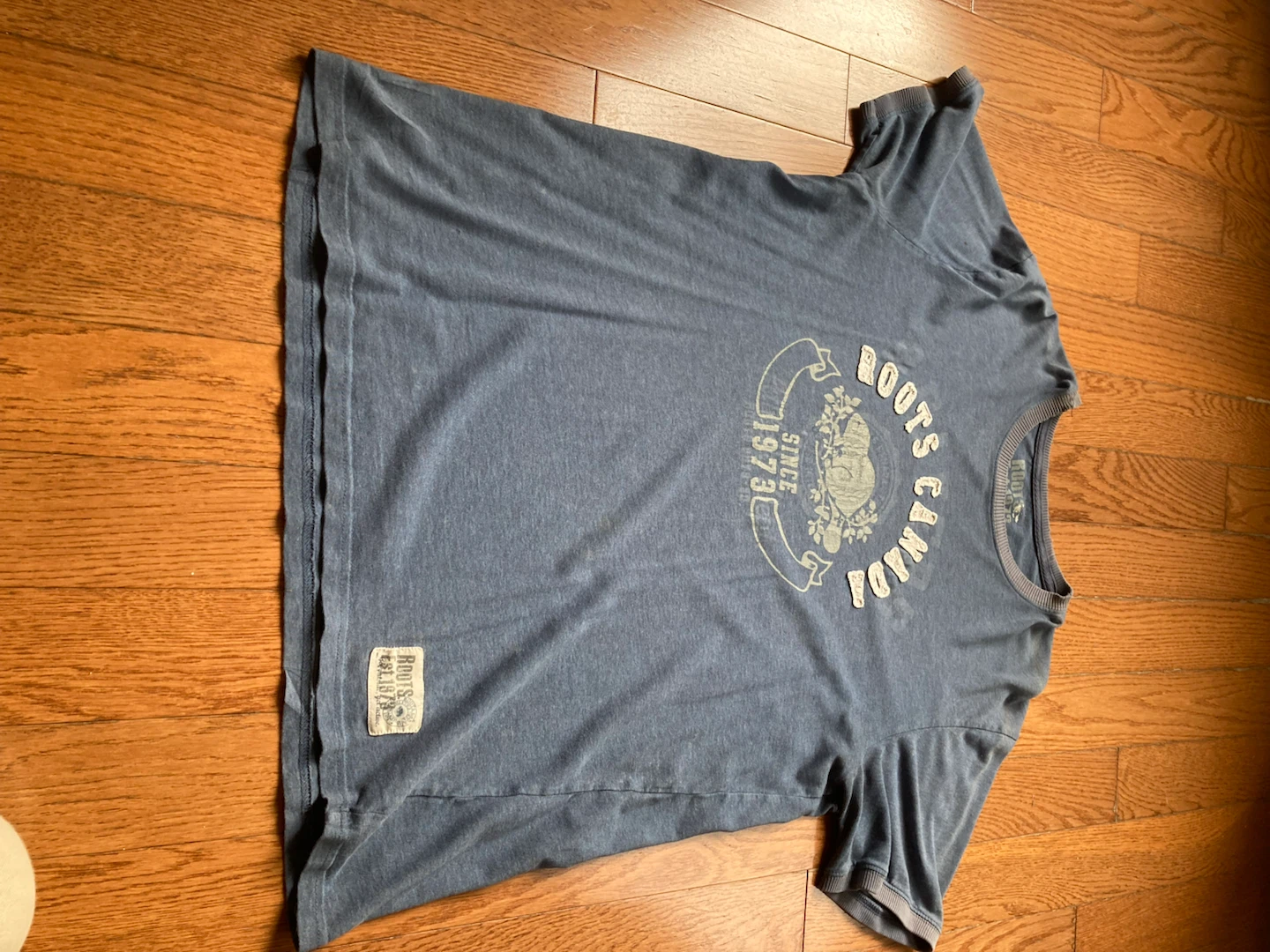 Roots Canada T-Shirt Blue Large