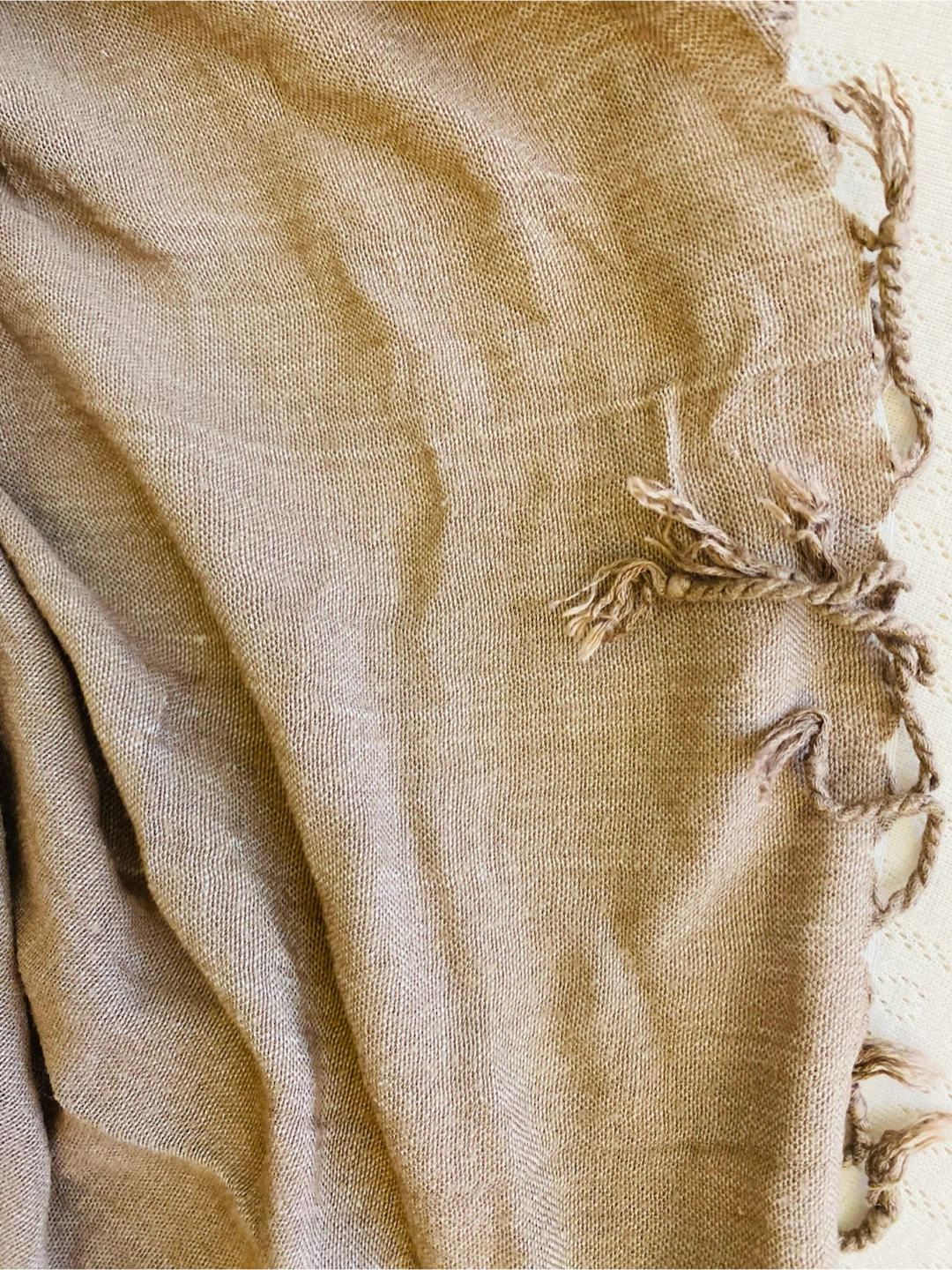 100% Cotton Gray Lightweight Fringe Scarf - photo 4