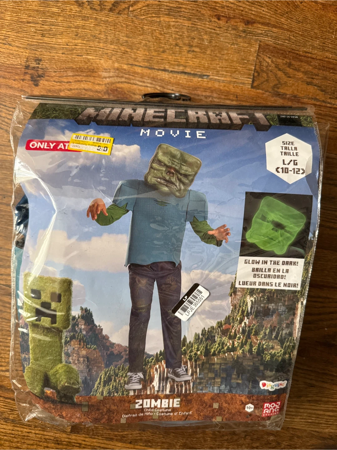 Minecraft Movie Zombie Costume Large