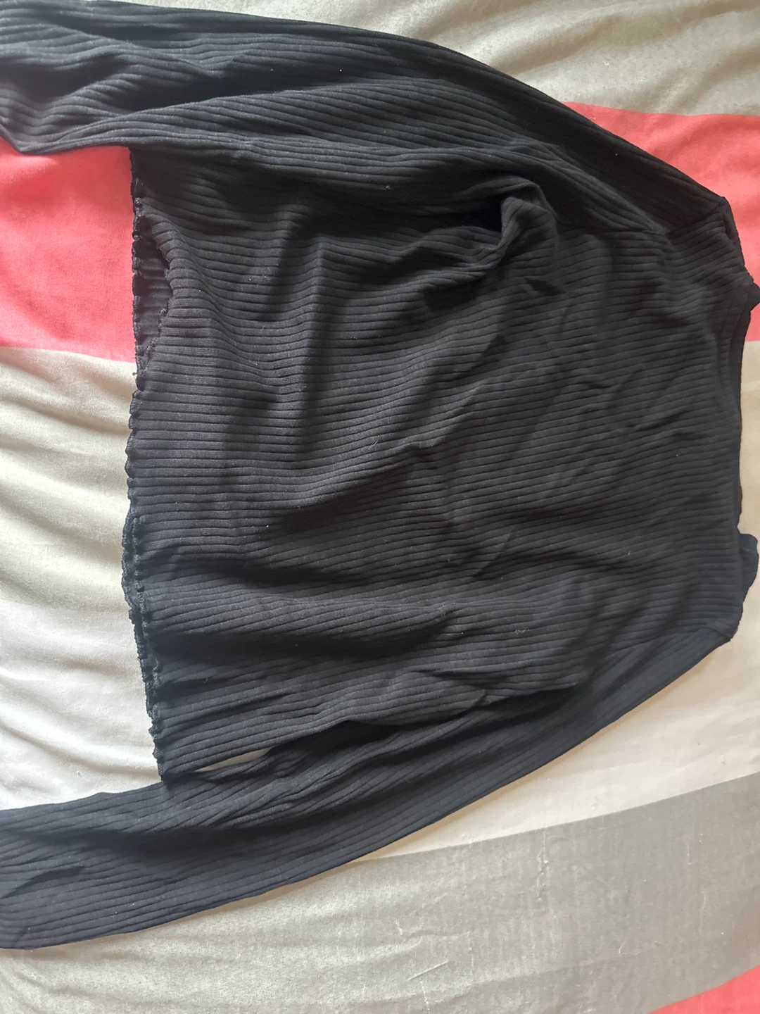 H&M Black Long Sleeve Ribbed Top - photo 2