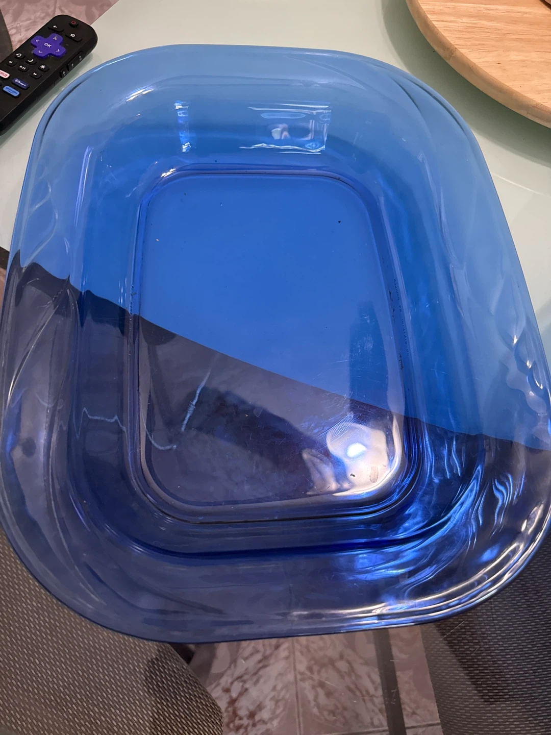 Vintage Cobalt Blue Glass Serving Set