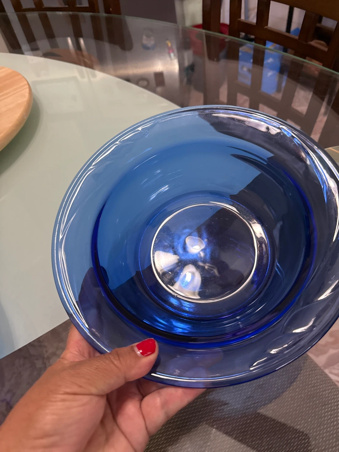 Vintage Cobalt Blue Glass Serving Set - photo 3