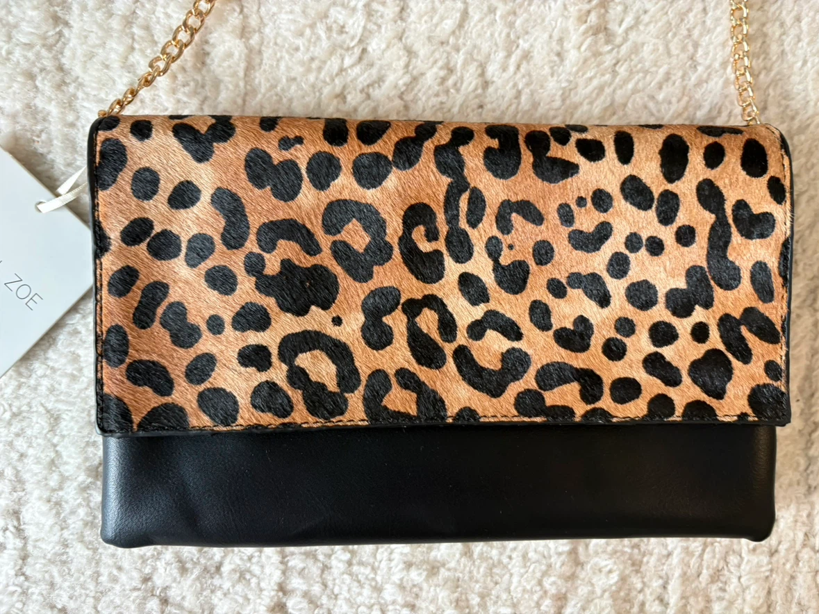 New Rachel Zoe real calf hair! Leopard Print Chain Bag