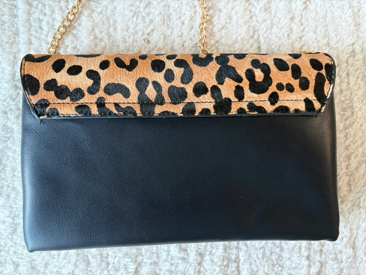 New Rachel Zoe real calf hair! Leopard Print Chain Bag - photo 2