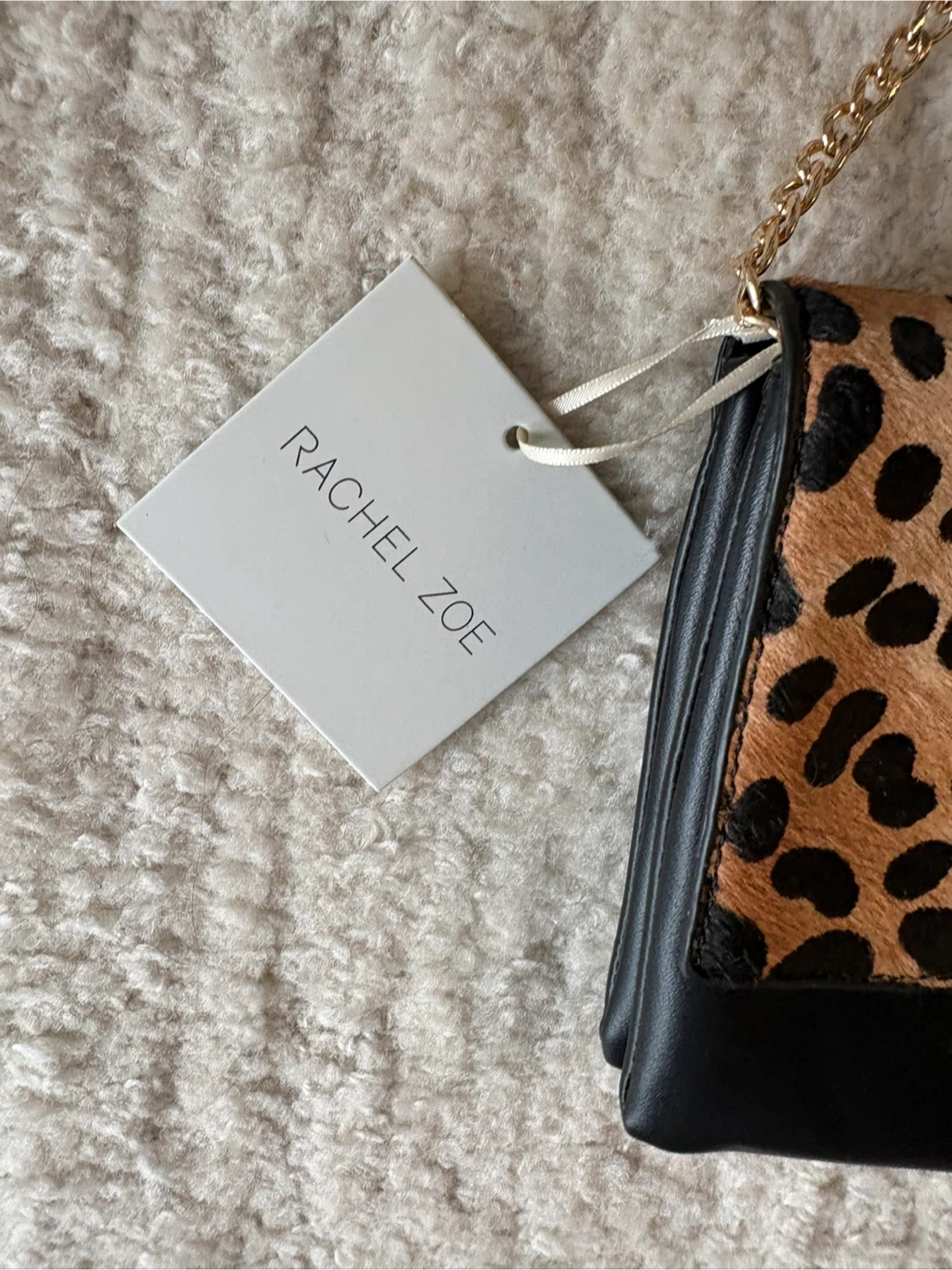 New Rachel Zoe real calf hair! Leopard Print Chain Bag - photo 4