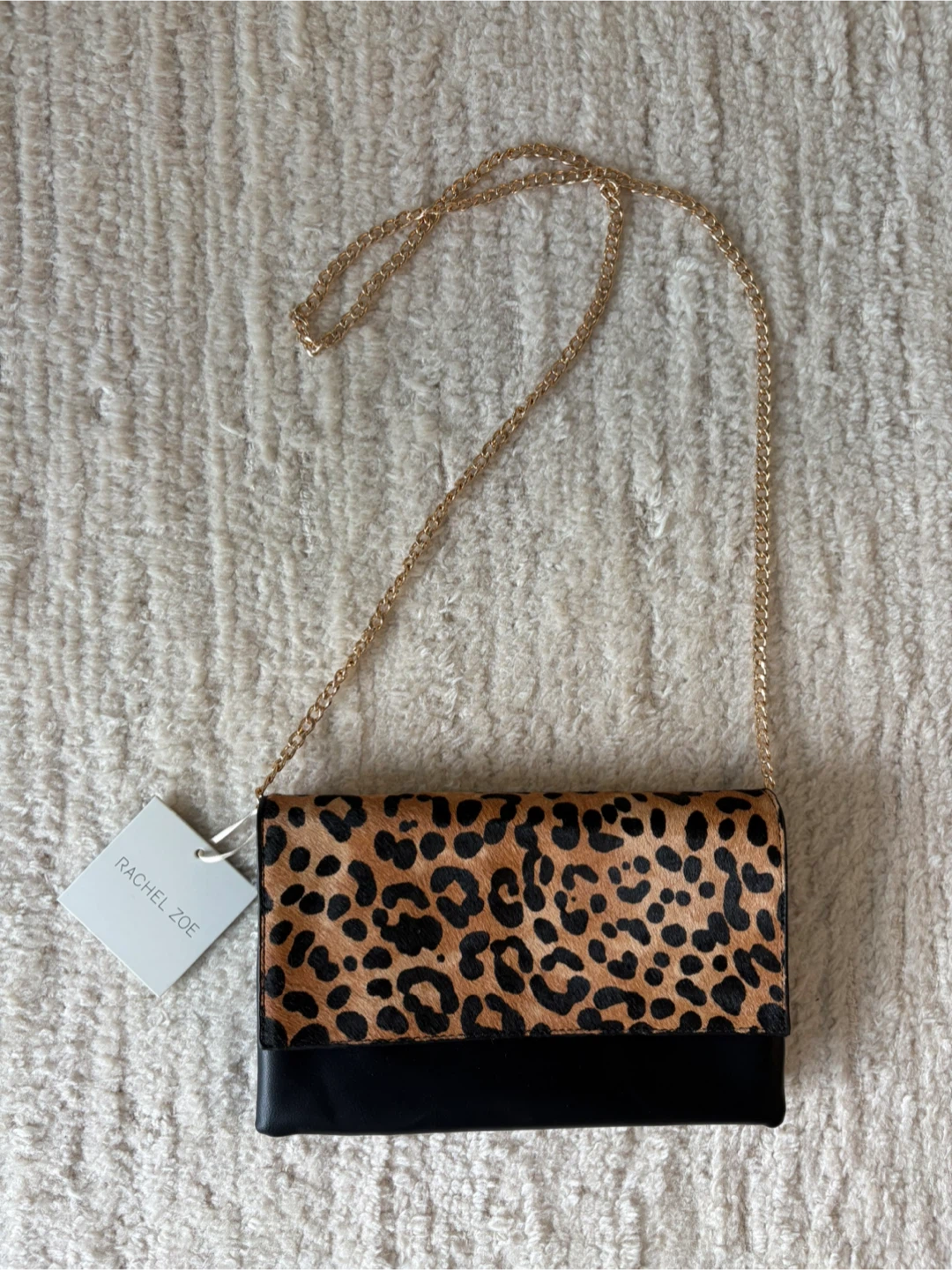 New Rachel Zoe real calf hair! Leopard Print Chain Bag - photo 5
