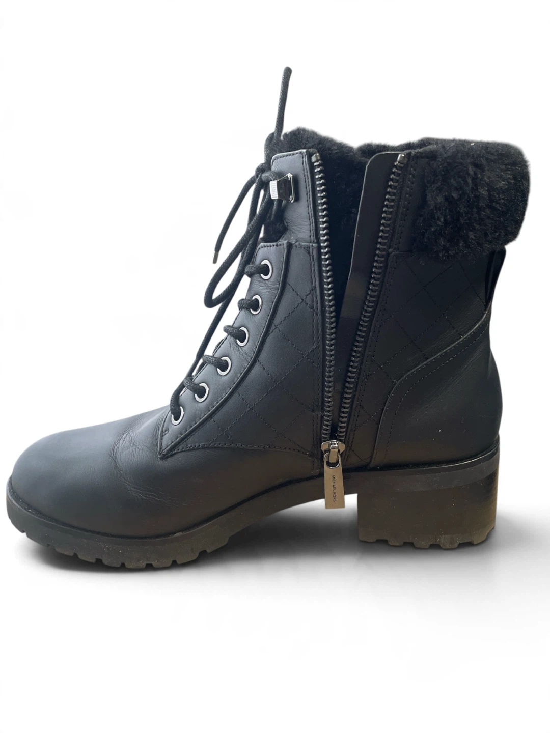 Michael Kors Black Quilted Faux Fur Boots size 7.5