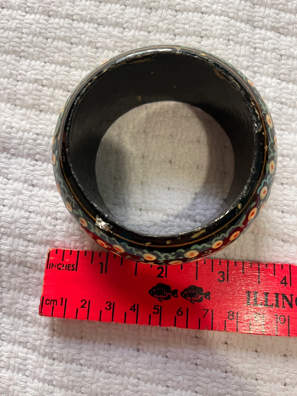 Floral Pattern Wood Bangle Bracelet - photo 4