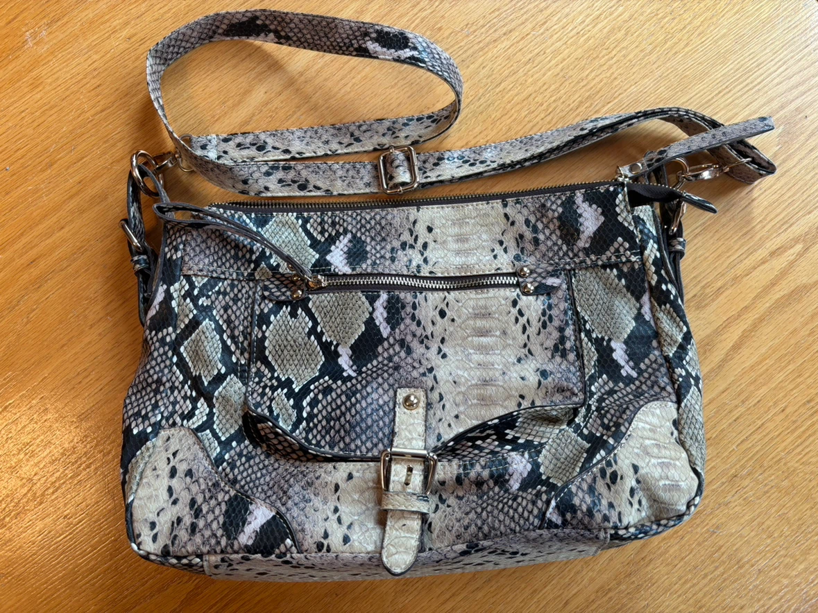 Snakeskin Pattern Crossbody Bag