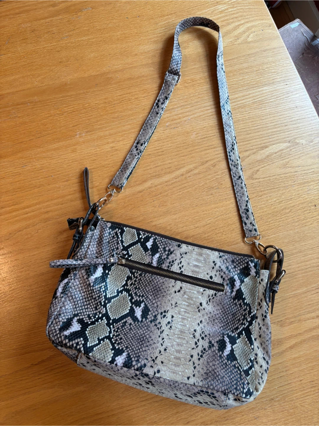 Snakeskin Pattern Crossbody Bag - photo 2