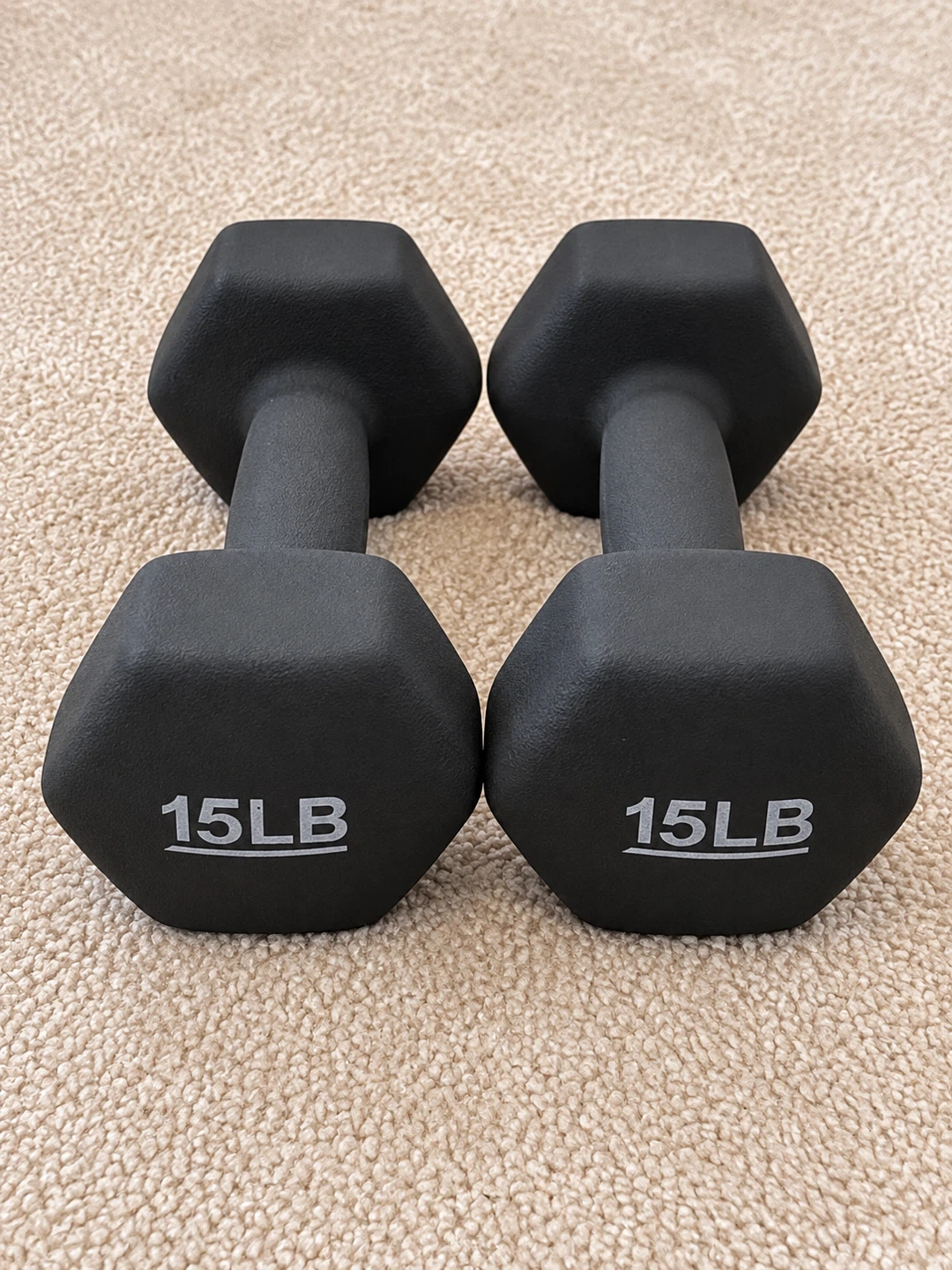 Pair of 15lb Hex Dumbbells