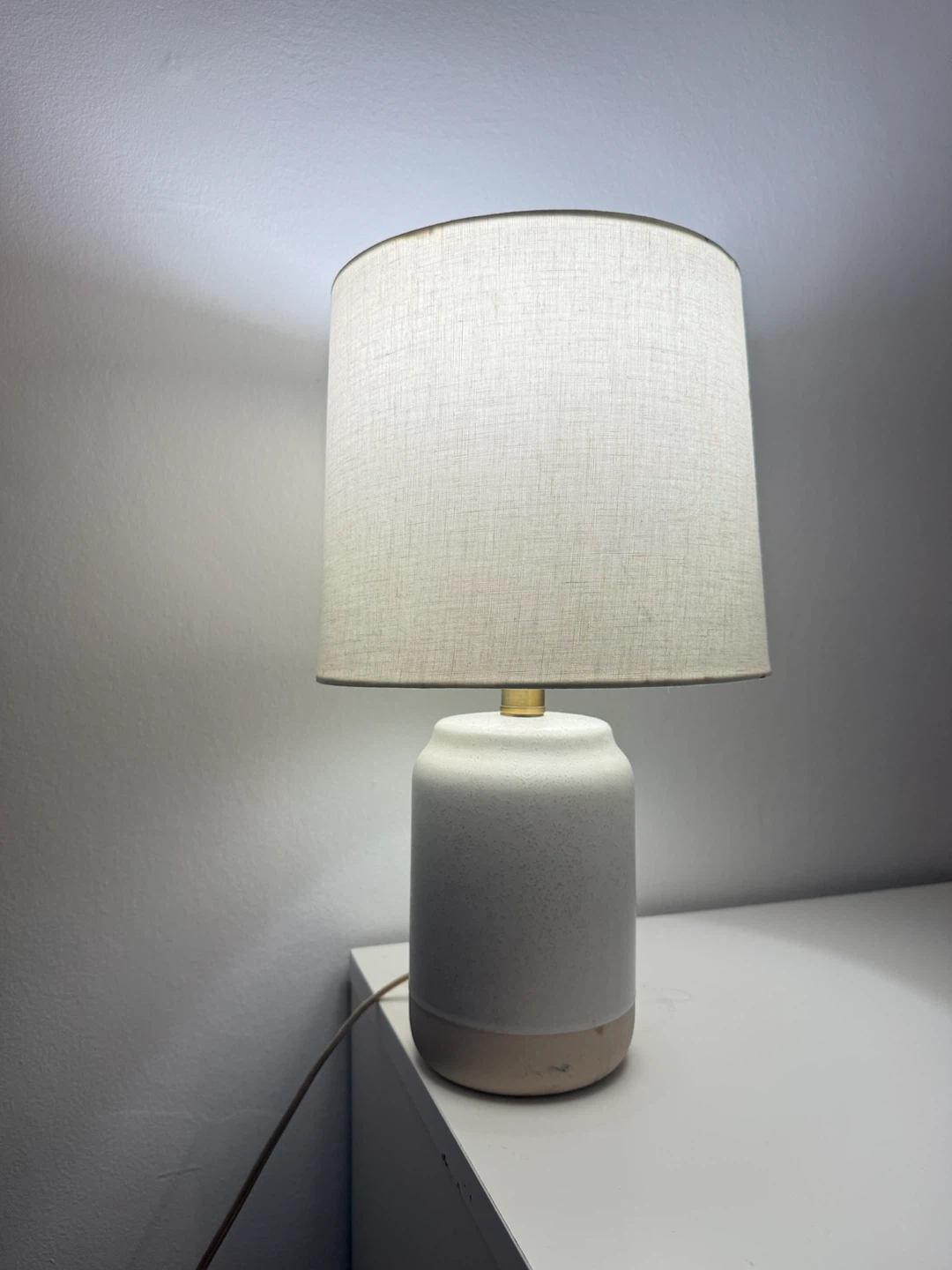 Ceramic Table Lamp with Fabric Shade - photo 2