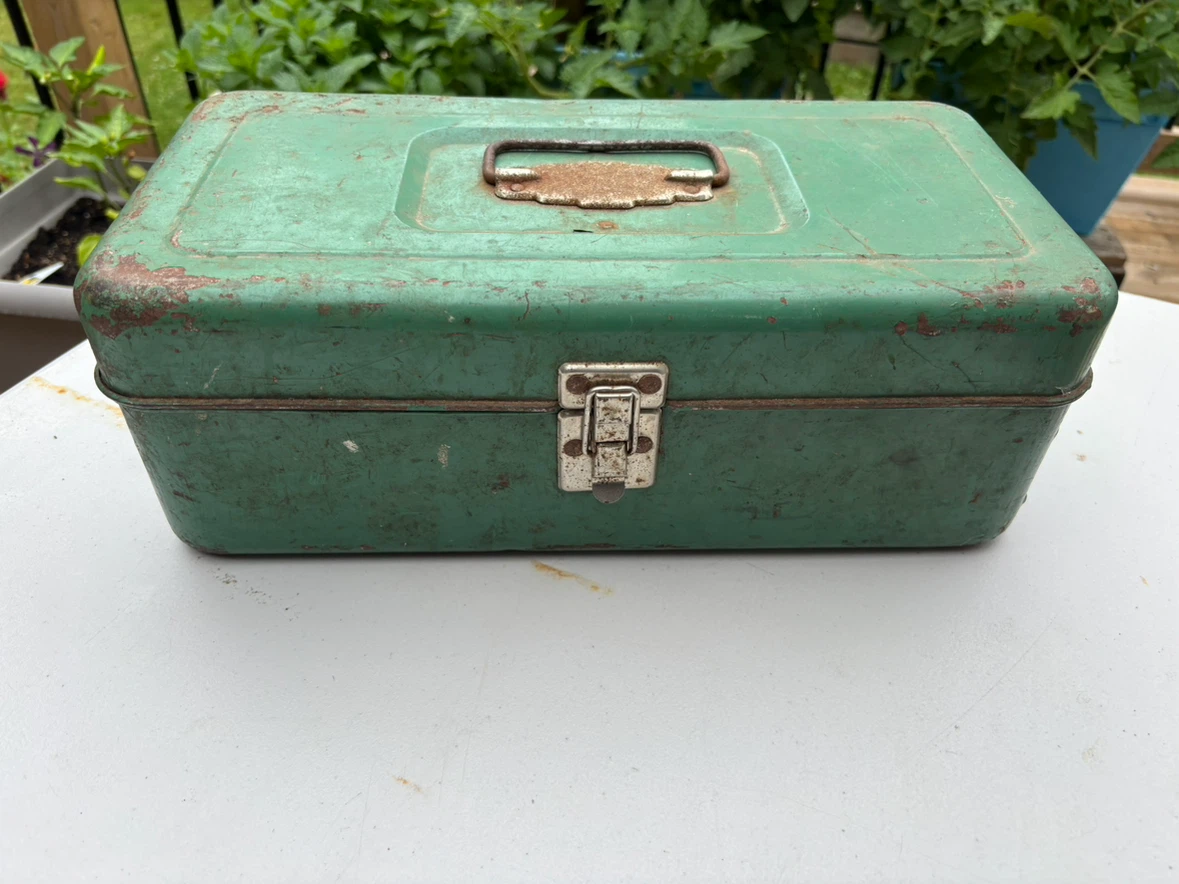 Vintage Metal Tackle Fishing Box