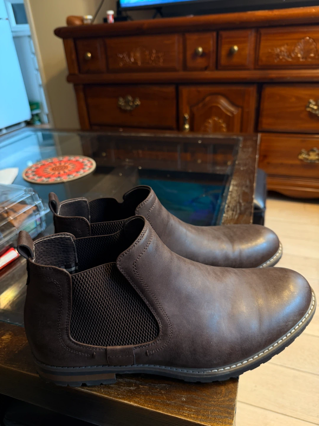 Brand new Bruno Marc Men's Brown Chelsea Boots Size 12