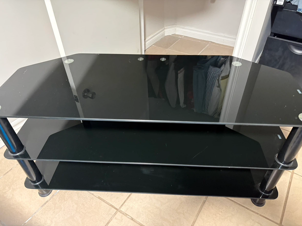 Black Glass TV Stand