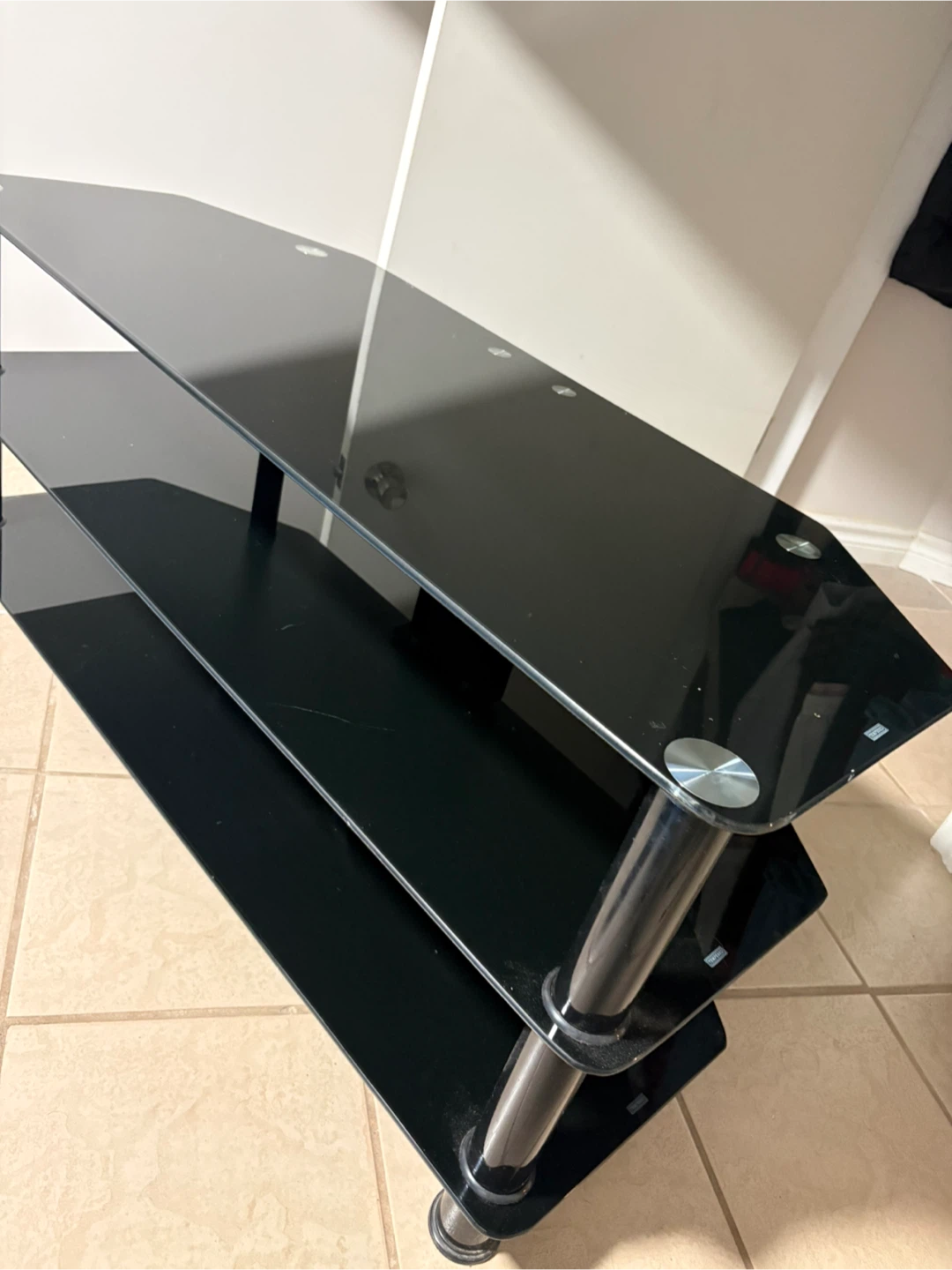 Black Glass TV Stand - photo 2